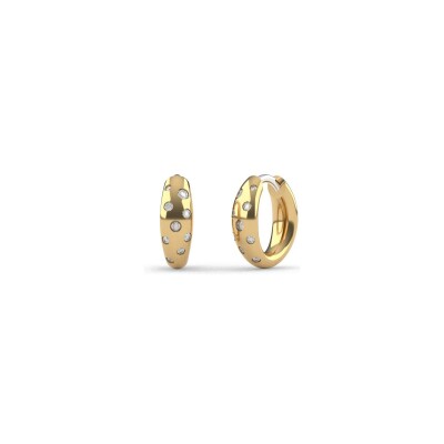 Boucles d'oreilles Ti Sento en argent doré et oxyde de zirconium