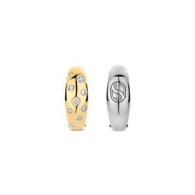 Boucles d'oreilles Ti Sento en argent doré et oxyde de zirconium