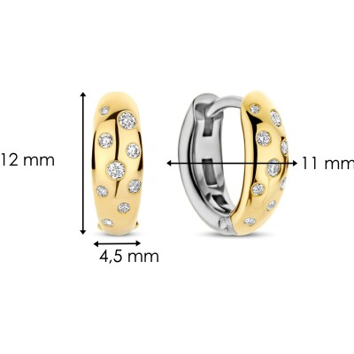 Boucles d'oreilles Ti Sento en argent doré et oxyde de zirconium