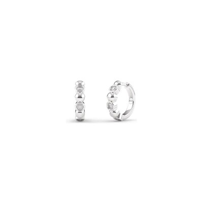 Boucles d'oreilles Ti Sento en argent plaqué platine et oxyde de zirconium