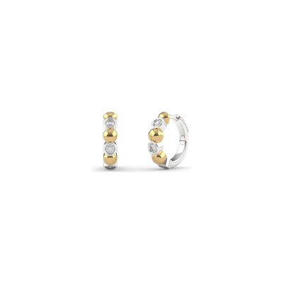Boucles d'oreilles Ti Sento en argent doré et oxyde de zirconium