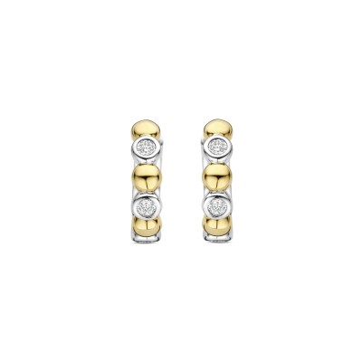 Boucles d'oreilles Ti Sento en argent doré et oxyde de zirconium