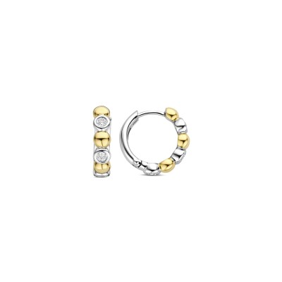 Boucles d'oreilles Ti Sento en argent doré et oxyde de zirconium