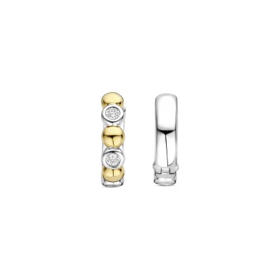 Boucles d'oreilles Ti Sento en argent doré et oxyde de zirconium