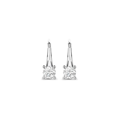 Boucles d'oreilles Ti Sento en argent plaqué platine et oxyde de zirconium