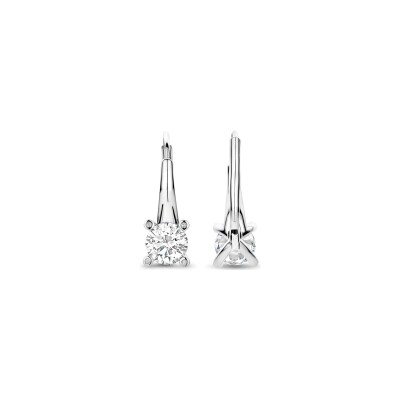 Boucles d'oreilles Ti Sento en argent plaqué platine et oxyde de zirconium