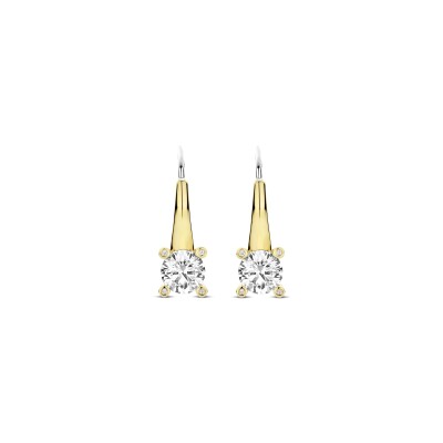 Boucles d'oreilles Ti Sento en argent doré et oxyde de zirconium