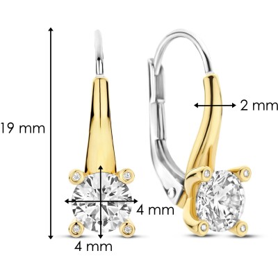 Boucles d'oreilles Ti Sento en argent doré et oxyde de zirconium