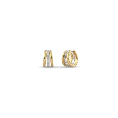 Boucles d'oreilles Ti Sento en argent doré et oxyde de zirconium