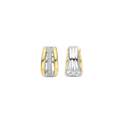 Boucles d'oreilles Ti Sento en argent doré et oxyde de zirconium