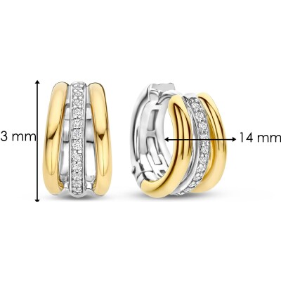 Boucles d'oreilles Ti Sento en argent doré et oxyde de zirconium