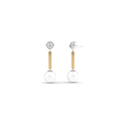 Boucles d'oreilles Ti Sento en argent doré et perles
