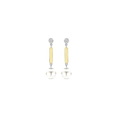 Boucles d'oreilles Ti Sento en argent doré et perles
