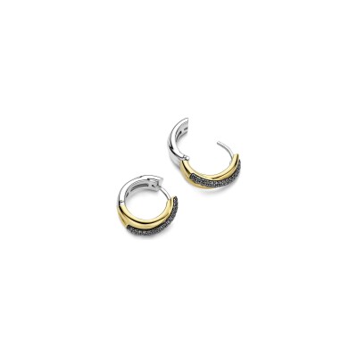 Boucles d'oreilles Ti Sento en argent doré et oxyde de zirconium