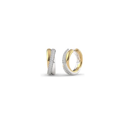 Boucles d'oreilles Ti Sento en argent doré et oxyde de zirconium