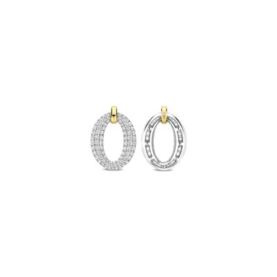 Boucles d'oreilles Ti Sento en argent doré et oxyde de zirconium