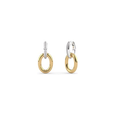 Boucles d'oreilles Ti Sento en argent doré et oxyde de zirconium