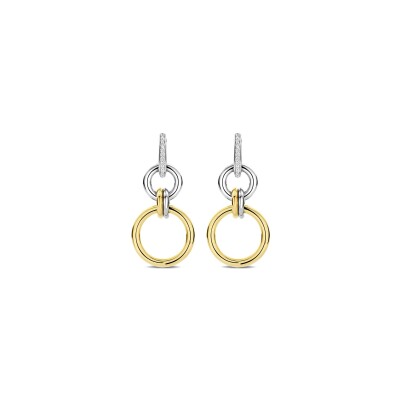 Boucles d'oreilles Ti Sento en argent doré et oxyde de zirconium