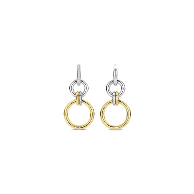 Boucles d'oreilles Ti Sento en argent doré et oxyde de zirconium