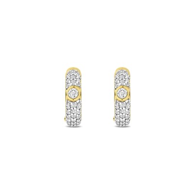 Boucles d'oreilles Ti Sento en argent doré et oxyde de zirconium