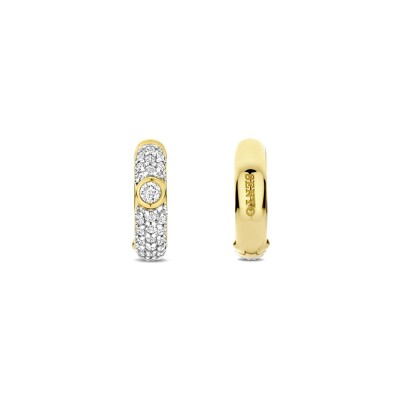 Boucles d'oreilles Ti Sento en argent doré et oxyde de zirconium