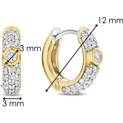 Boucles d'oreilles Ti Sento en argent doré et oxyde de zirconium