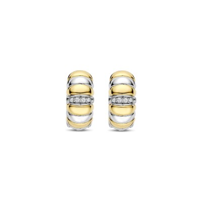Boucles d'oreilles Ti Sento en argent doré et oxyde de zirconium