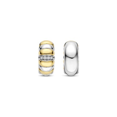 Boucles d'oreilles Ti Sento en argent doré et oxyde de zirconium