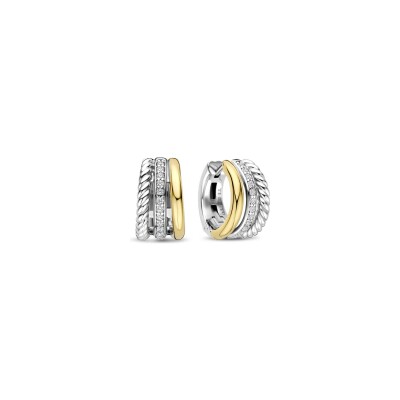 Boucles d'oreilles Ti Sento en argent doré et oxyde de zirconium