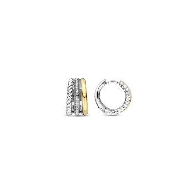 Boucles d'oreilles Ti Sento en argent doré et oxyde de zirconium