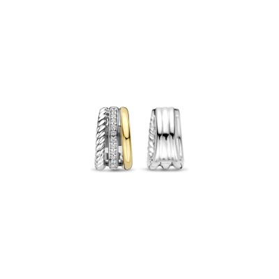 Boucles d'oreilles Ti Sento en argent doré et oxyde de zirconium