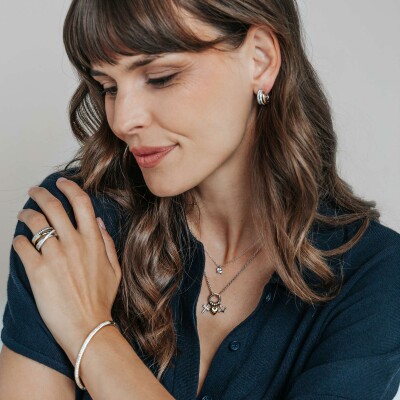 Boucles d'oreilles Ti Sento en argent doré et oxyde de zirconium