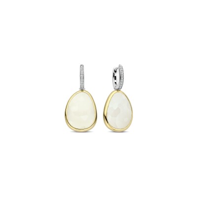Boucles d'oreilles Ti Sento en argent doré et cristal synthétique