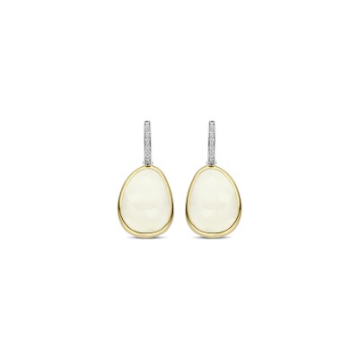 Boucles d'oreilles Ti Sento en argent doré et cristal synthétique