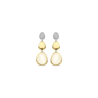 Boucles d'oreilles Ti Sento en argent doré et cristal synthétique