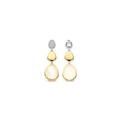 Boucles d'oreilles Ti Sento en argent doré et cristal synthétique