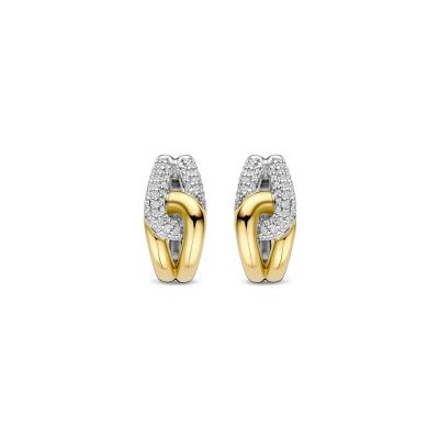 Boucles d'oreilles Ti Sento en argent doré et oxyde de zirconium