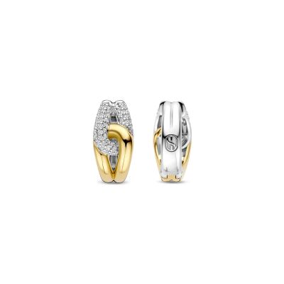 Boucles d'oreilles Ti Sento en argent doré et oxyde de zirconium