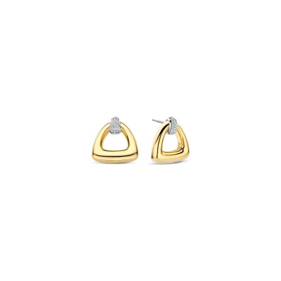 Boucles d'oreilles Ti Sento en argent doré et oxyde de zirconium