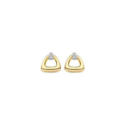 Boucles d'oreilles Ti Sento en argent doré et oxyde de zirconium