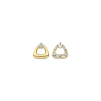 Boucles d'oreilles Ti Sento en argent doré et oxyde de zirconium