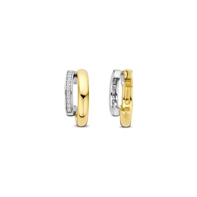 Boucles d'oreilles Ti Sento en argent doré et oxyde de zirconium