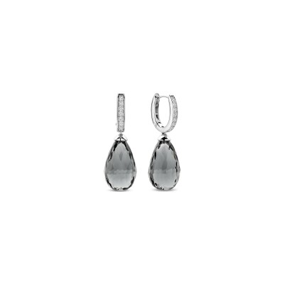 Boucles d'oreilles Ti Sento en argent plaqué platine et cristal synthétique