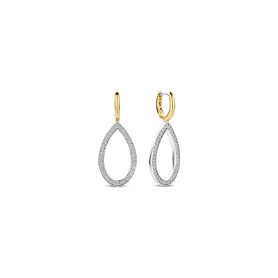 Boucles d'oreilles Ti Sento en argent doré et oxyde de zirconium