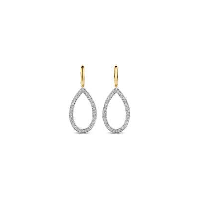 Boucles d'oreilles Ti Sento en argent doré et oxyde de zirconium