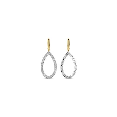 Boucles d'oreilles Ti Sento en argent doré et oxyde de zirconium