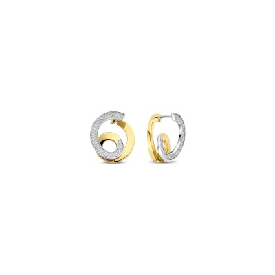 Boucles d'oreilles Ti Sento en argent doré et oxyde de zirconium