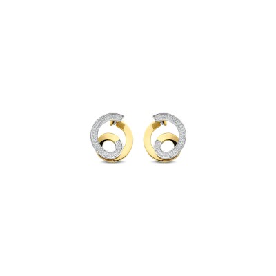 Boucles d'oreilles Ti Sento en argent doré et oxyde de zirconium