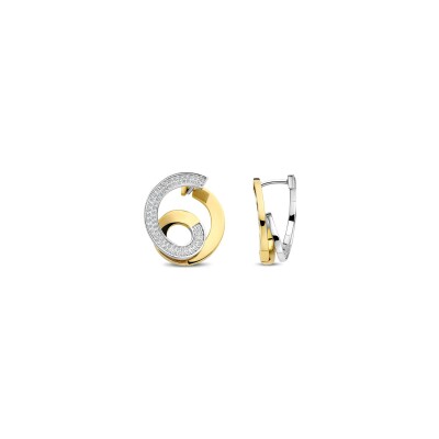Boucles d'oreilles Ti Sento en argent doré et oxyde de zirconium