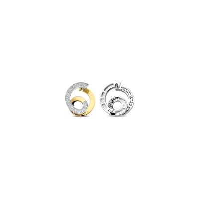Boucles d'oreilles Ti Sento en argent doré et oxyde de zirconium